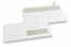 Buste con finestra, bianco, 110 x 220 mm (EA5/6), finestra a destra 30 x 100 mm, posizione della finestra 15 mm dal destra e 20 mm dal fondo, 80 grammi, chiusura a lembo autoadesivo | Paesedellebuste.it