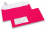 Buste fluorescenti - rosa, con finestra 45 x 90 mm, posizione della finestra 20 mm dal sinistra e 15 mm dal lato inferiore | Paesedellebuste.it