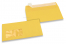 Buste colorate con finestra - Giallo buttercup, 110 x 220 mm (DL), Finestra a sinistra, formato finestra 45 x 90 mm, posizione finestra 20 mm da sinistra / 15 mm da sotto, lembo autoadesivo, carta da 120 grammi.   | Paesedellebuste.it