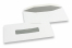 Buste con finestra, bianco, 109 x 224 mm, finestra centrata 25 x 110 mm, posizione della finestra 53 mm dal sinistra e 40 mm dal fondo, chiusura gommata, 80 grammi, peso circa 3 g cad. | Paesedellebuste.it
