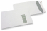 Buste con finestra, bianco, 229 x 324 mm (C4), finestra a destra 40 x 110 mm, posizione della finestra 20 mm dal destra e 60 mm dal lato superiore, 120 grammi, chiusura a lembo autoadesivo, peso circa 20 g cad. | Paesedellebuste.it