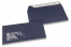 Buste colorate con finestra - Blu scuro, 110 x 220 mm (DL), Finestra a sinistra, formato finestra 45 x 90 mm, posizione finestra 20 mm da sinistra / 15 mm da sotto, lembo autoadesivo, carta da 120 grammi.  | Paesedellebuste.it