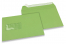 Buste colorate con finestra - Verde mela, 162 x 229 mm (A5), Finestra a sinistra, formato finestra 45 x 90 mm, posizione finestra 20 mm da sinistra / 60 mm da sotto, lembo autoadesivo, carta da 120 grammi.  | Paesedellebuste.it