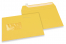 Buste colorate con finestra - Giallo buttercup, 162 x 229 mm (A5), Finestra a sinistra, formato finestra 45 x 90 mm, posizione finestra 20 mm da sinistra / 60 mm da sotto, lembo autoadesivo, carta da 120 grammi. | Paesedellebuste.it