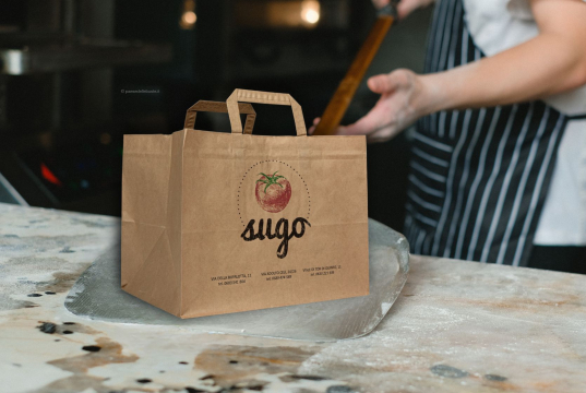 Sacchetti di carta con manici piatti | Paesedellebuste.it