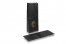 Sacchetti in carta con fondo quadro nero - 105 x 65 x 298 mm con finestra, 500 ml | Paesedellebuste.it