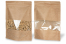 Sacchetti Doypack in carta con finestra - marrone, 250 x 340 x 120 mm, 3000 ml | Paesedellebuste.it