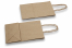 Sacchetti di carta con manici intrecciati - marrone rigata, 140 x 80 x 210 mm, 90 grammi | Paesedellebuste.it