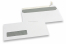 Buste con finestra, bianco, 110 x 220 mm (EA5/6), finestra a sinistra 30 x 100 mm, posizione della finestra 15 mm dal sinistra e 20 mm dal fondo, 80 grammi, chiusura a lembo autoadesivo | Paesedellebuste.it