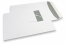 Buste con finestra, bianco, 240 x 340 mm (EC4), finestra a sinistra 45 x 110 mm, posizione della finestra 25 mm dal sinistra e 70 mm dal lato superiore, 120 grammi, chiusura a lembo autoadesivo, peso circa 21 g cad. | Paesedellebuste.it
