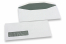 Buste con finestra, bianco, 114 x 229 mm (C5/6), finestra a sinistra 30 x 100 mm, posizione della finestra 15 mm dal sinistra e 20 mm dal fondo, 80 grammi, chiusura gommata | Paesedellebuste.it