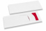 Buste portaposate bianco con incisione + rosso tovagliolo di carta | Paesedellebuste.it
