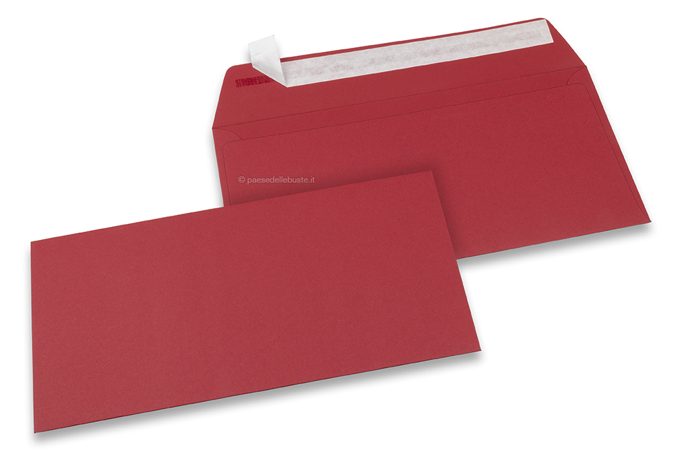 Buste di carta colorate - Rosso scuro, 110 x 220 mm 