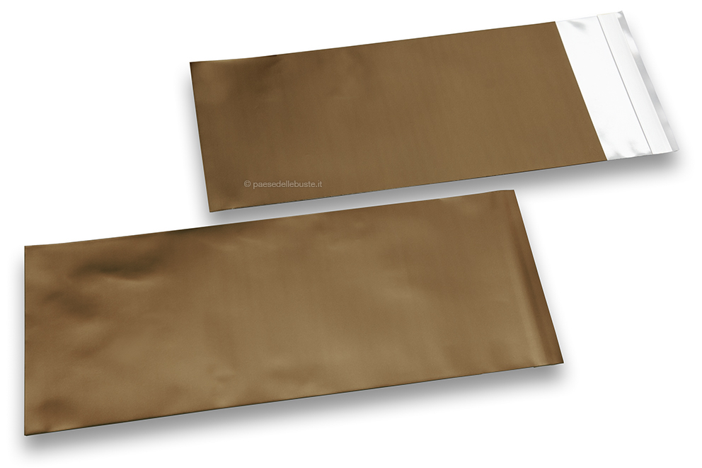 Buste metallizzate colorate opache bronzo - 110 x 220 mm