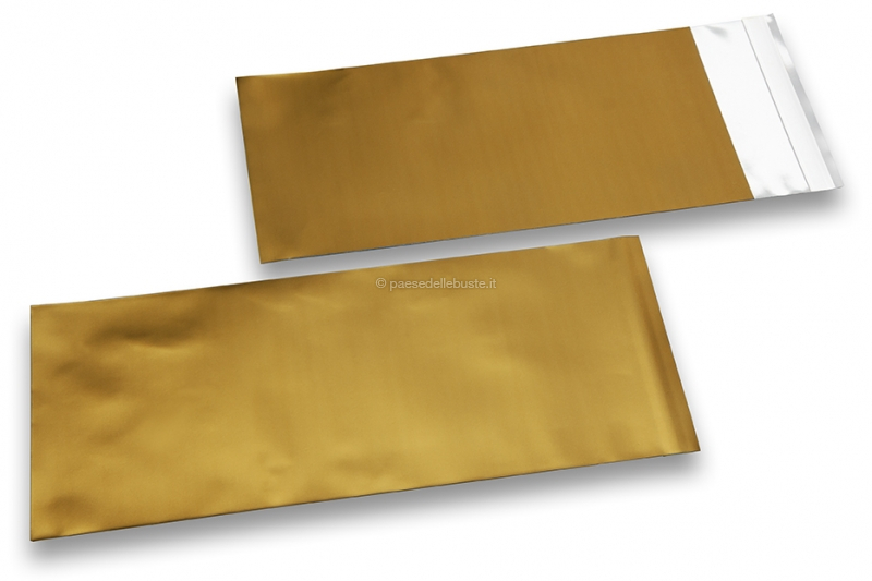 Buste metallizzate colorate opache oro - 110 x 220 mm