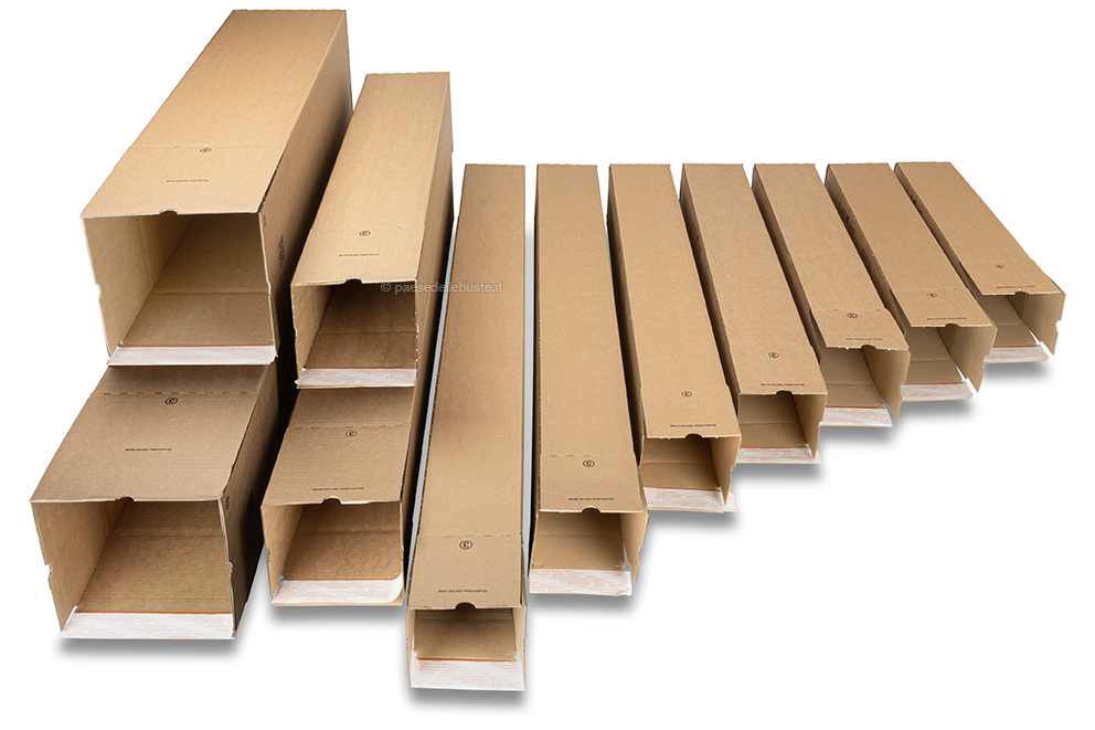 Scatole postali lunghe quadrate con lembo autoadesivo - collezione