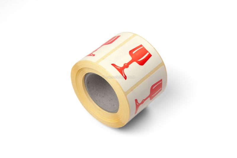 Etichette adesive di imballaggio - Fragile: bicchiere da vino - 60 x 40 mm