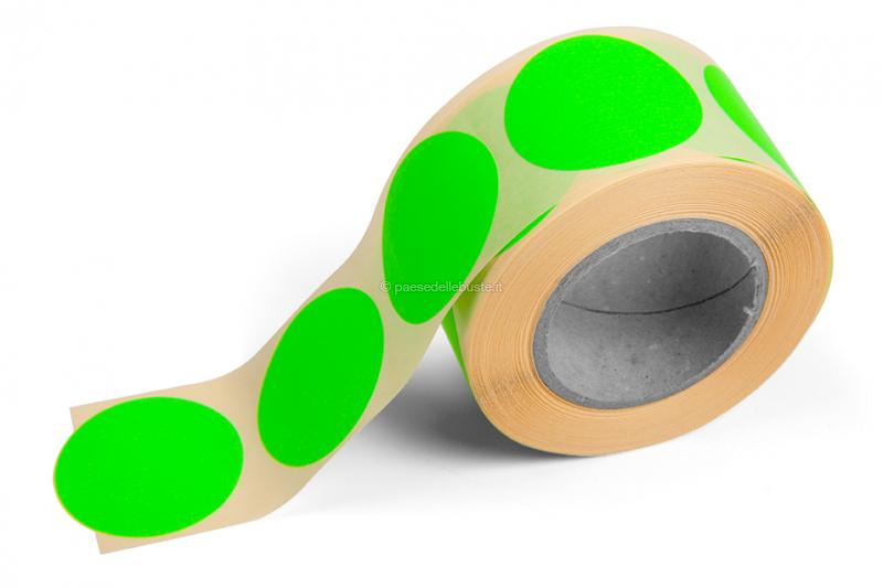 Etichette adesive colorate tondo - Verde