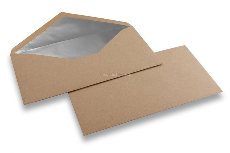 Buste foderate in carta kraft - 110 x 220 mm (EA 5/6) Argento