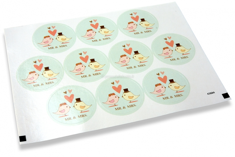 Sigilli per matrimonio - Mr. & Mrs. uccellini