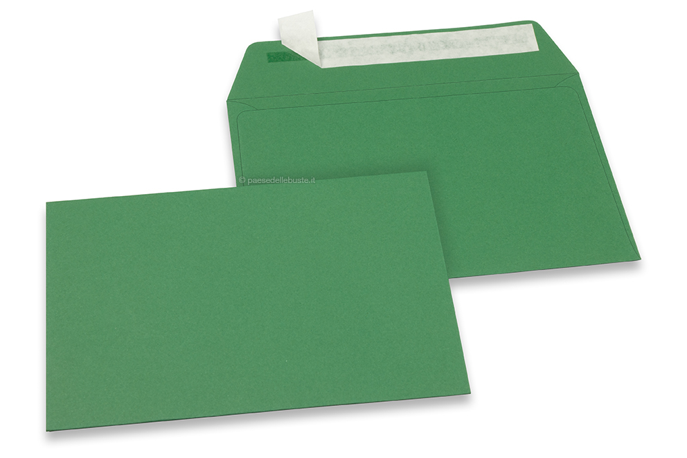 Buste di carta colorate - Verde scuro, 114 x 162 mm