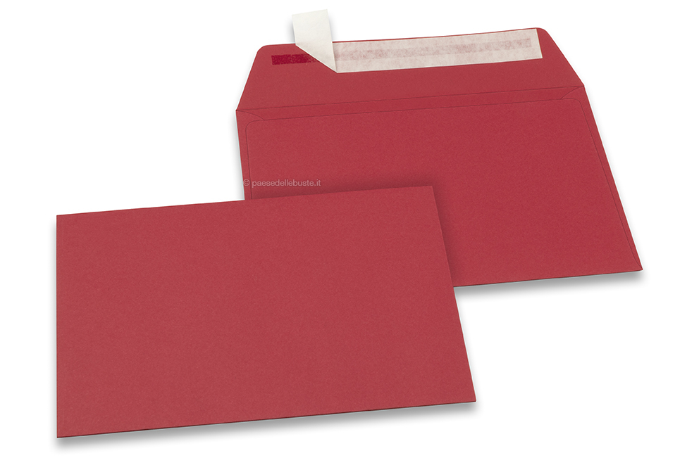 Buste di carta colorate - Rosso scuro, 114 x 162 mm 