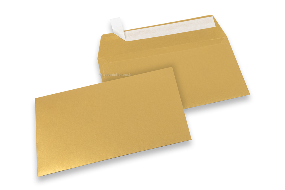 Buste di carta colorate - Oro metallizzato, 114 x 162 mm