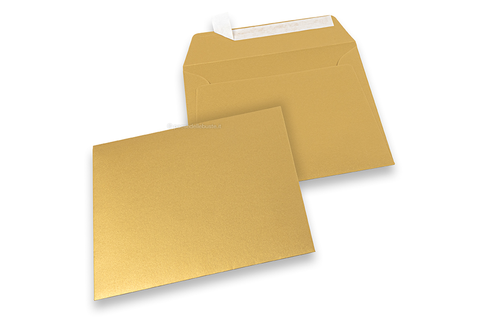Buste di carta colorate - Oro metallizzato, 160 x 160 mm