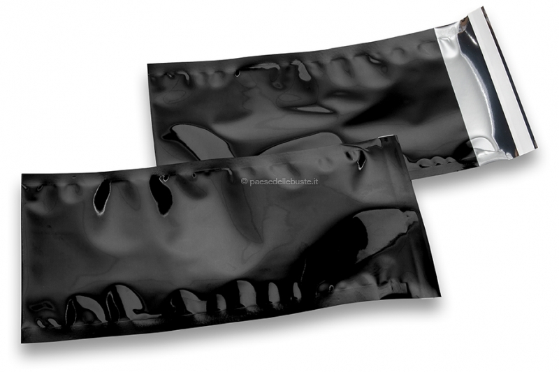 Buste metallizzate colorate nero - 114 x 229 mm