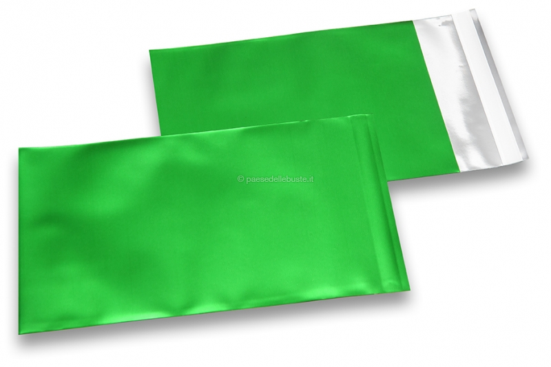Buste metallizzate colorate opache verde - 114 x 162 mm