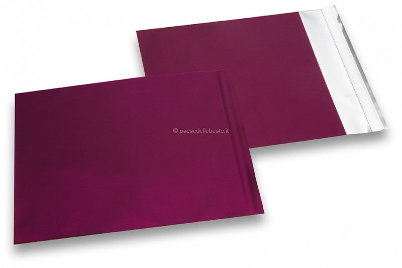 Buste metallizzate colorate opache bordeaux - 165 x 165 mm