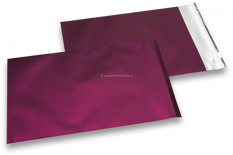 Buste metallizzate colorate opache bordeaux - 230 x 320 mm