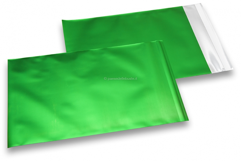Buste metallizzate colorate opache verde - 230 x 320 mm