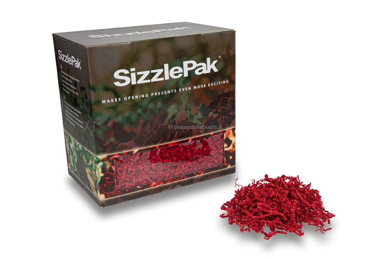 Materiale da riempimento SizzlePak - Rosso scuro (1.25 kg), 80 grammi di carta 