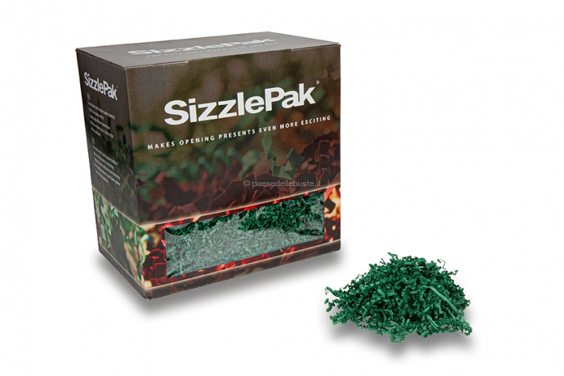 Materiale da riempimento SizzlePak - Verde scuro (1.25 kg), 80 grammi di carta 