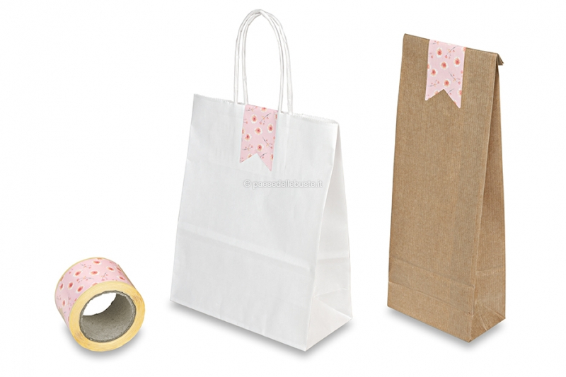 Etichette adesive chiudipacco stampate - fiorellini