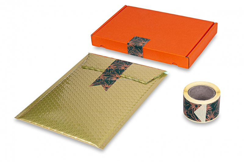 Etichette adesive chiudipacco stampate - fuochi d'artificio