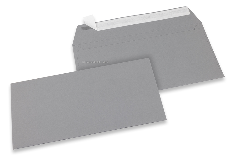 Buste di carta colorate - Grigio, 110 x 220 mm