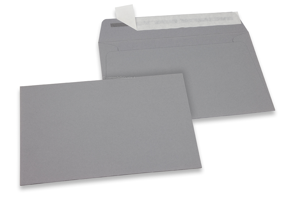 Buste di carta colorate - Grigio, 114 x 162 mm