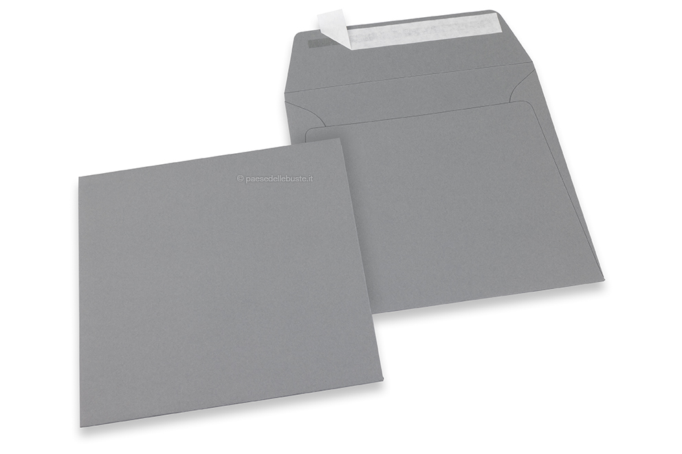 Buste di carta colorate - Grigio, 160 x 160 mm