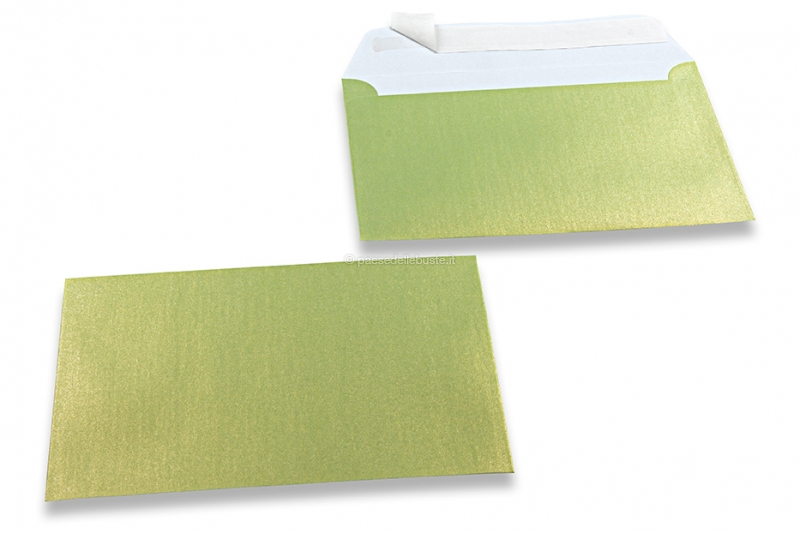 Buste colorate madreperla verde lime - 114 x 162 mm