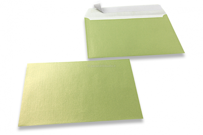 Buste colorate madreperla verde lime - 162 x 229 mm