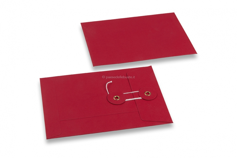 Buste con corda e rondella - 114 x 162 mm, rosso