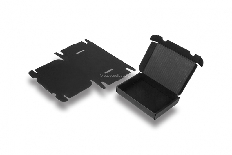 Scatole nere fustellate - con interno nero, 160 x 120 x 25 mm