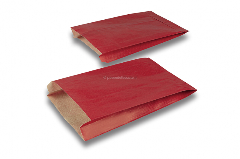 Sacchetti regalo in carta colorata - rosso, 150 x 210 x 40 mm