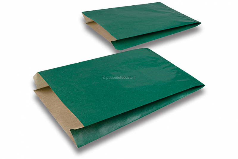 Sacchetti regalo in carta colorata - verde scuro, 200 x 320 x 70 mm