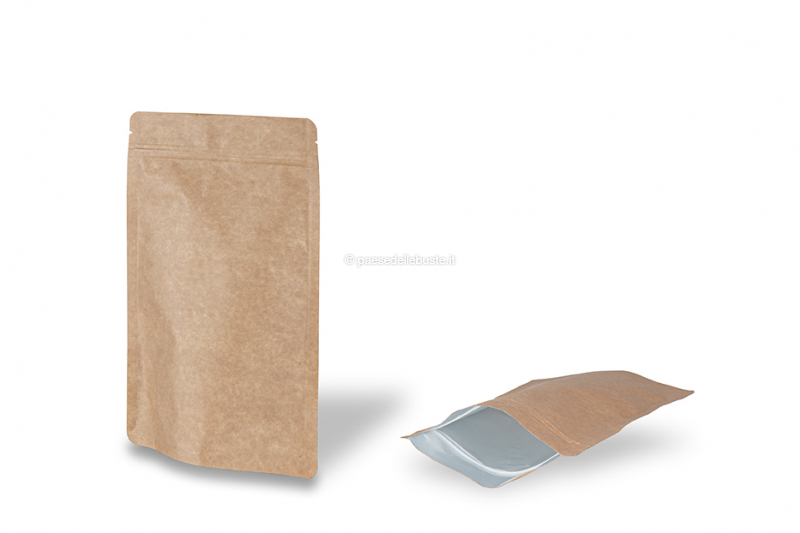 Sacchetti Doypack in carta Kraft marrone - 160 x 270 x 80 mm, 750 ml