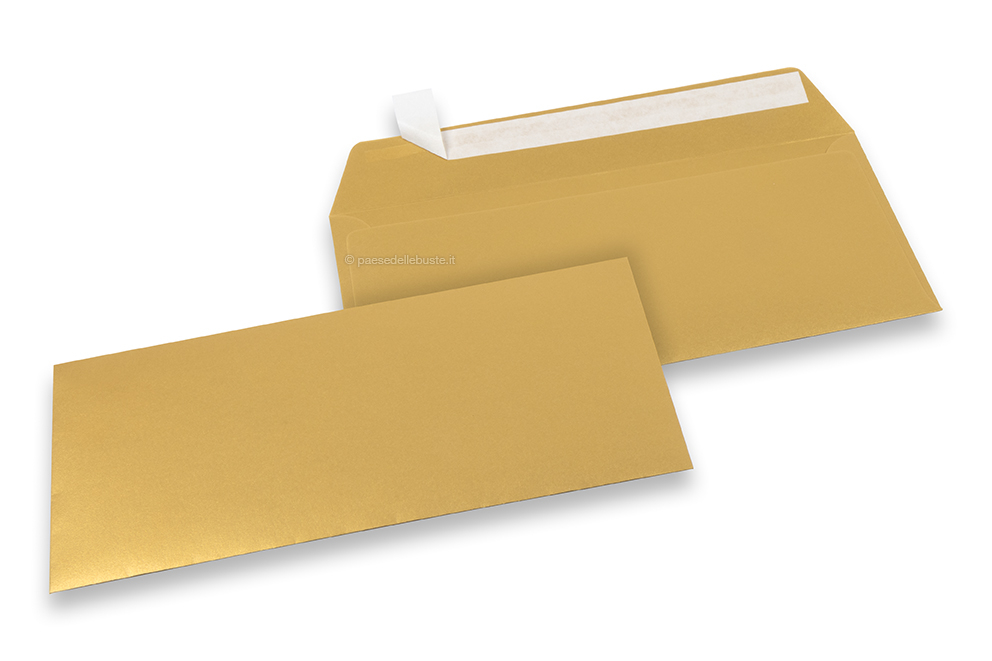 Buste di carta colorate - Oro metallizzato, 110 x 220 mm 